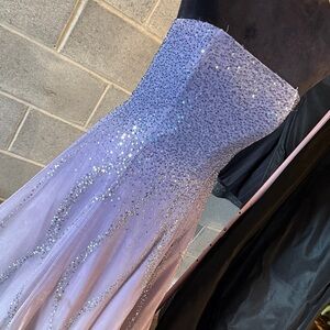 Lillie Rubin Sparkling lilac lavender Purple Strapless spark Gown sequin ombre 6